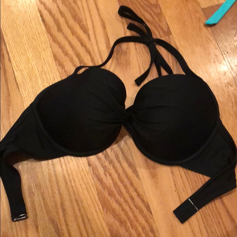 Aerie black bikini twist front top!
